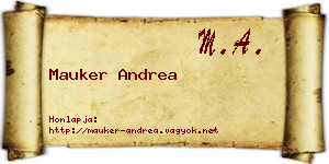 Mauker Andrea névjegykártya